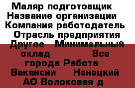 Маляр-подготовщик › Название организации ­ Компания-работодатель › Отрасль предприятия ­ Другое › Минимальный оклад ­ 20 000 - Все города Работа » Вакансии   . Ненецкий АО,Волоковая д.